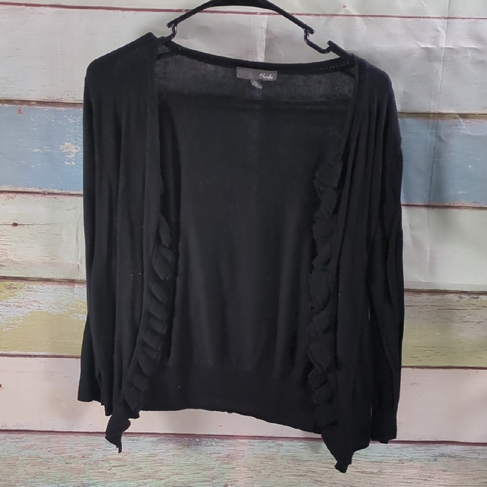Charlie Black Lightweight Cardigan with Relaxed Fit